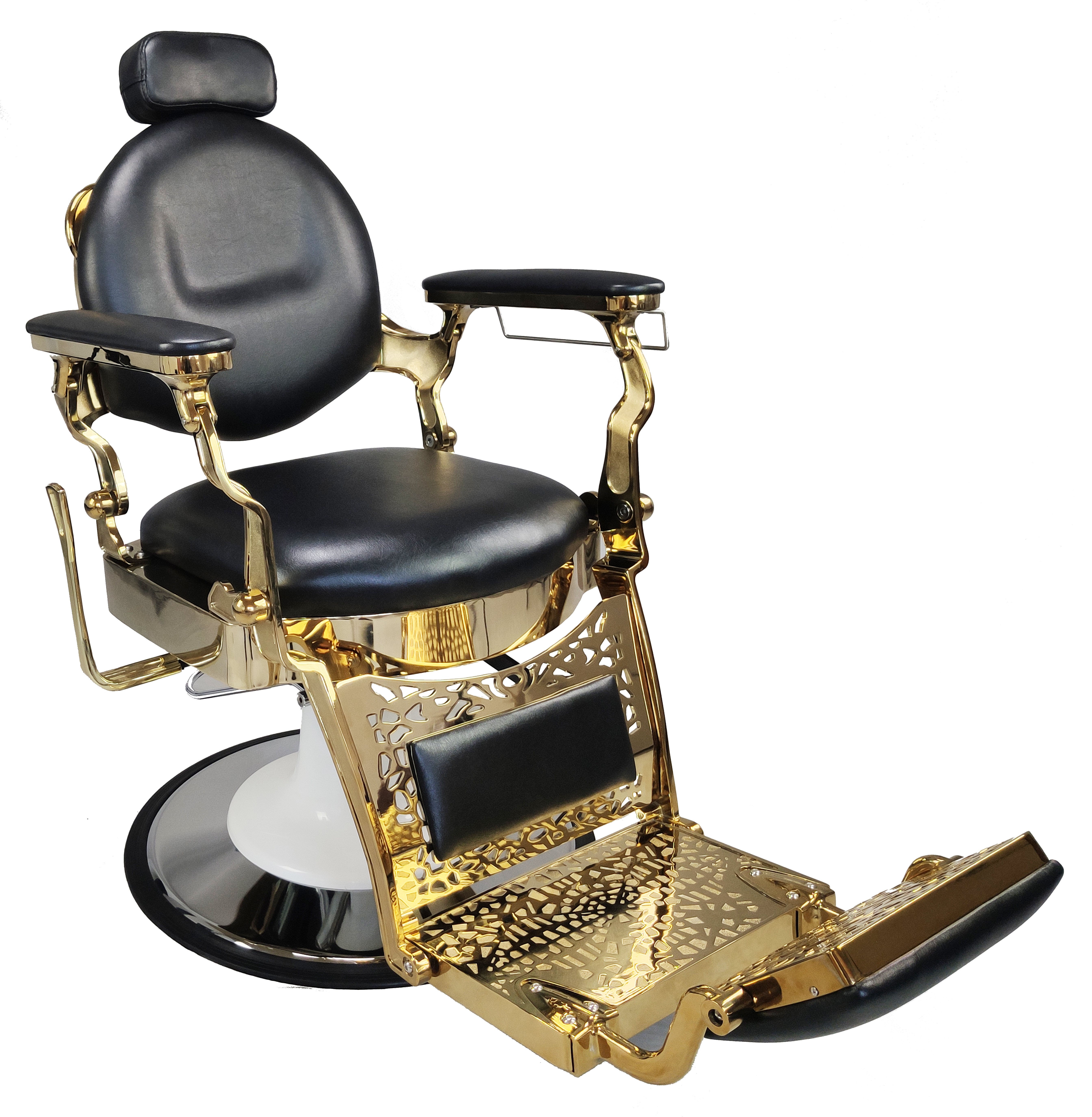 ROMANOS BARBER CHAIR GOLD Salon Furniture Toronto Canada USF