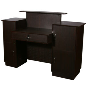 Davinci Reception Desk With Display Shelf Black