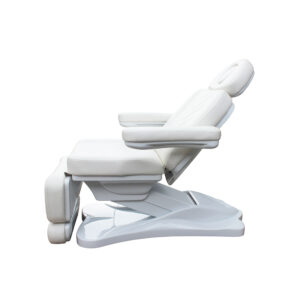 Electric Bed 3 Motor With Tilt Black Upholstery with White Base