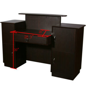 Davinci Reception Desk With Display Shelf Black