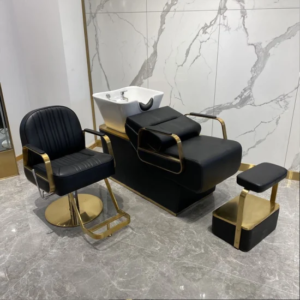 Modern Black and Gold Shampoo Unit