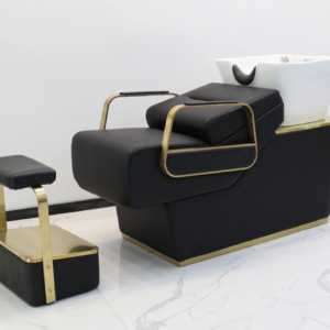 Modern Black and Gold Shampoo Unit